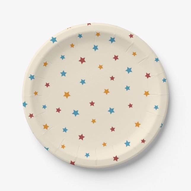 Assiettes En Carton Motif d'étoiles (Devant)