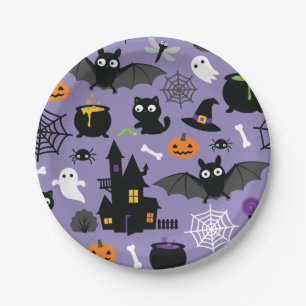 Assiettes En Carton Motif d'Halloween