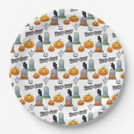 Assiettes En Carton Motif D'Halloween Sur Plaques Papier