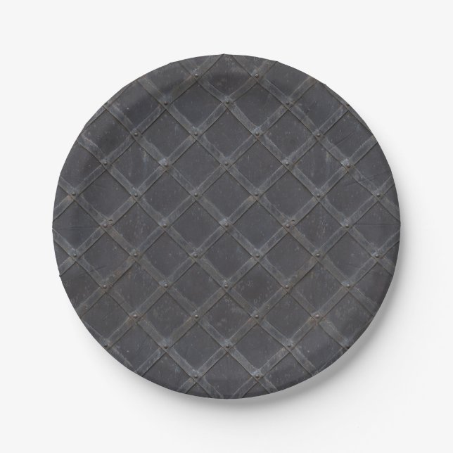 Assiettes En Carton Motif diamant en fer métallique (Devant)