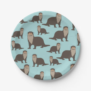Assiettes En Carton Motif d'illustrations de mignon Otter