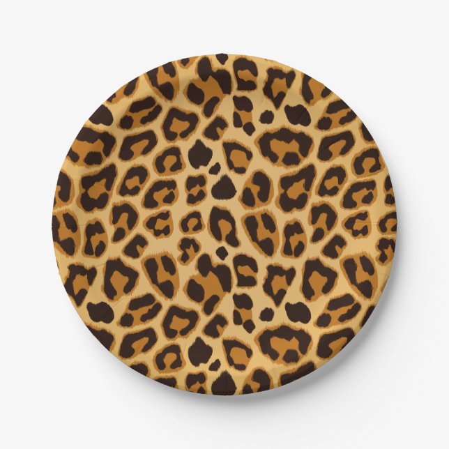 Assiettes En Carton Motif d'impression de peau de léopard (Devant)