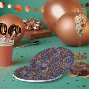 Assiettes En Carton Motif d'impression Leopard et Zebra
