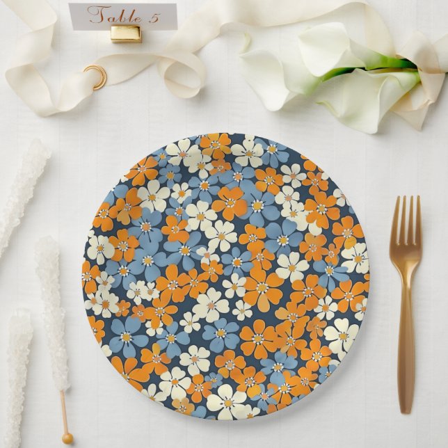Assiettes En Carton Motif Ditsy Flowers (Mariage)