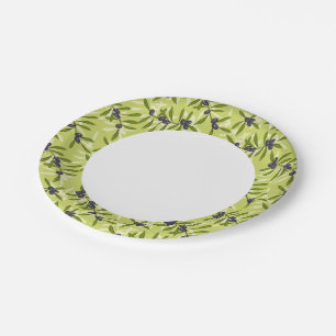 Assiettes En Carton Motif d'olive