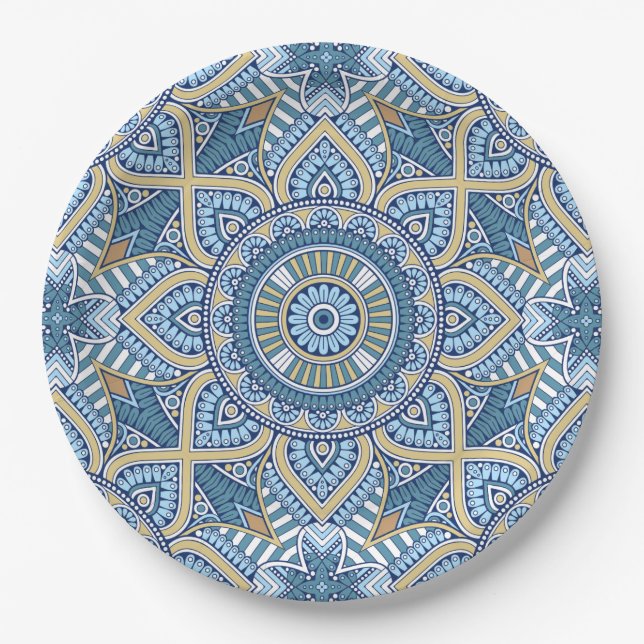 Assiettes En Carton Motif d'ornement 2 (Devant)