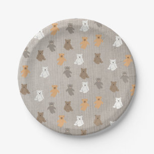 Assiettes En Carton Motif d'ours mou