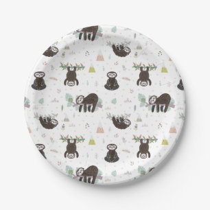 Assiettes En Carton Motif doux somnolent de paresse