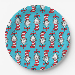 Assiettes En Carton Motif du Chat dans le Chapeau