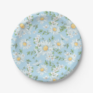 Assiettes En Carton Motif du jardin fleuri Pastel Daisy