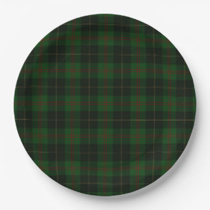 Assiettes En Carton Motif écossais vert tartan plaid