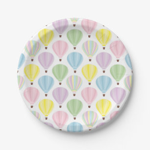 Assiettes En Carton Motif en pastel chaud de ballon à air
