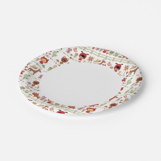 Assiettes En Carton Motif Enfants et animaux (Angle)