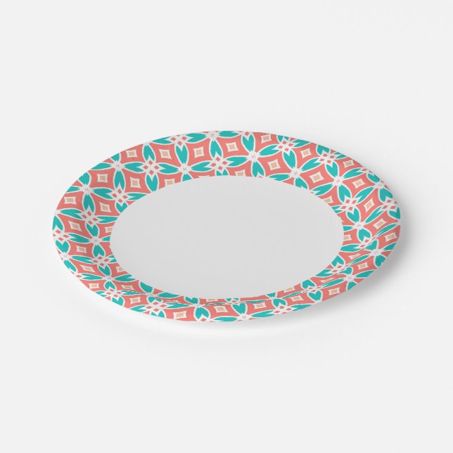 Assiettes En Carton Motif ethnique multilingue (Angle)