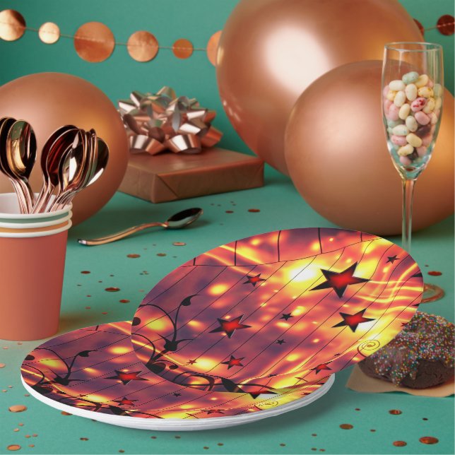 Assiettes En Carton Motif étoile (Multi)