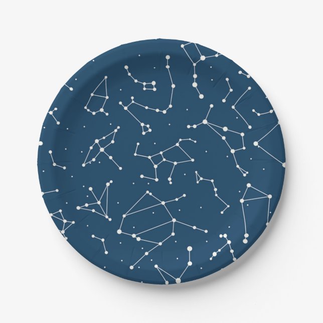 Assiettes En Carton Motif étoile Constellation (Devant)