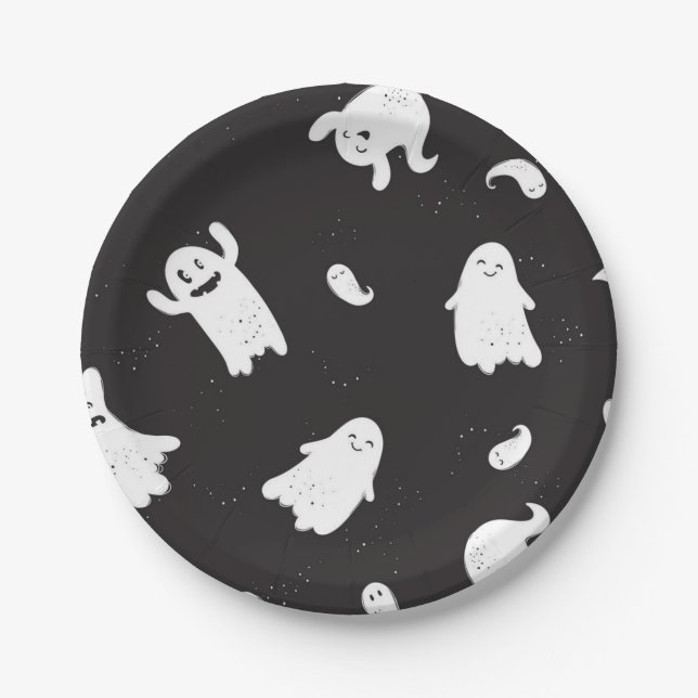Assiettes En Carton Motif fantôme (Devant)