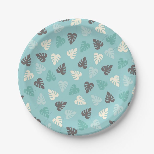 Assiettes En Carton Motif feuille (Devant)