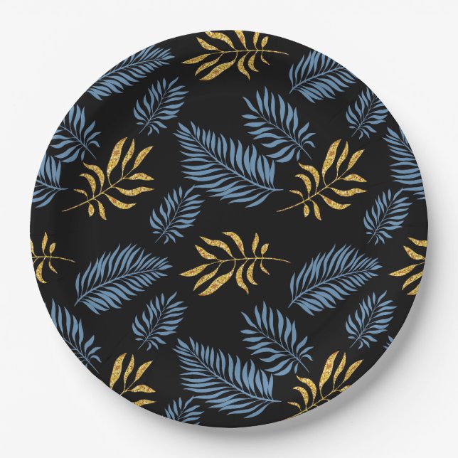 Assiettes En Carton Motif feuille 17 (Devant)