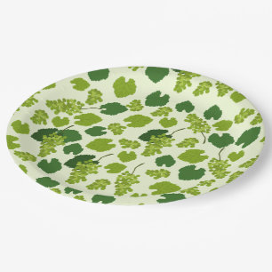 Assiettes En Carton Motif Feuille de raisins et de raisins