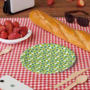 Assiettes En Carton Motif Feuille, Motif De Feuilles, Feuilles Verts