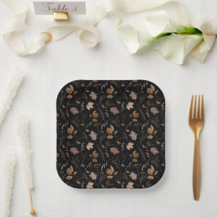 Assiettes En Carton Motif Feuilles d'automne