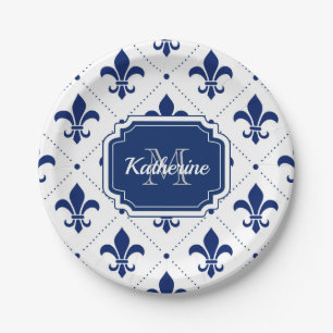 Assiettes En Carton Motif Fleur-de-lis