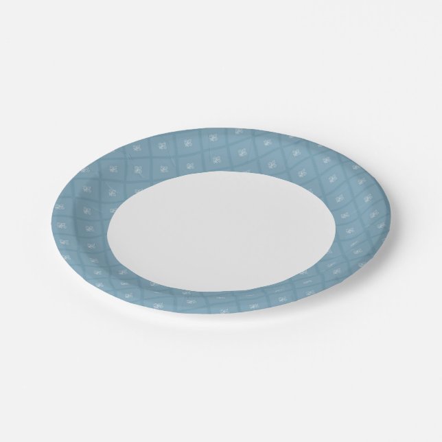 Assiettes En Carton motif Fleur de lis (Angle)