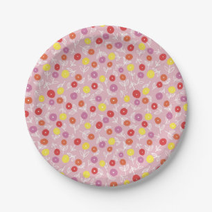 Assiettes En Carton Motif floral rose