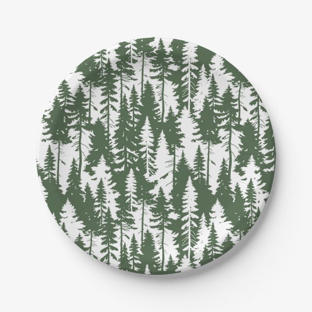Assiettes En Carton Motif forestier (Devant)