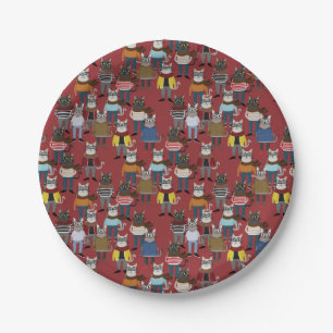Assiettes En Carton Motif frais de chat de hippie