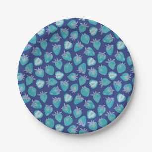 Assiettes En Carton Motif Fraise Bleue