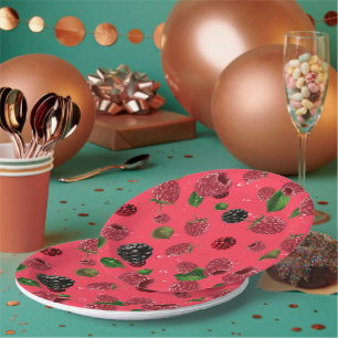 Assiettes En Carton Motif framboise