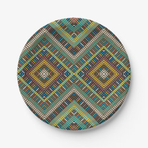 Assiettes En Carton Motif géometrical africain