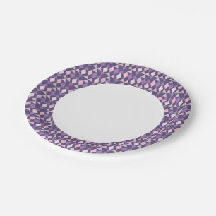 Assiettes En Carton Motif géométrique de l'arabe mauve