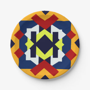 Assiettes En Carton Motif géométrique de style africain