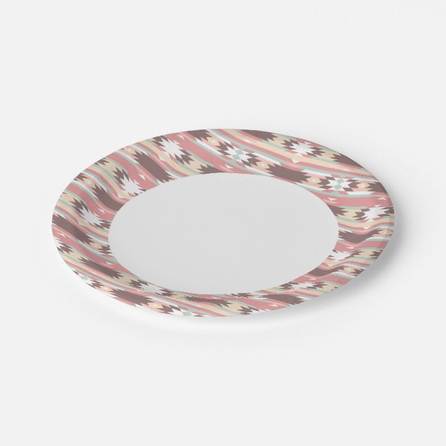 Assiettes En Carton motif géométrique de style aztèque 2 (Angle)