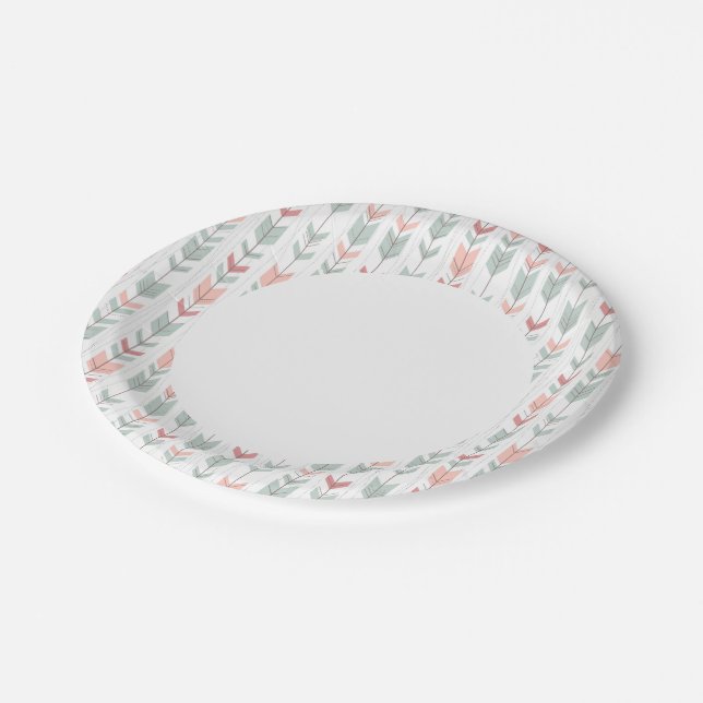 Assiettes En Carton motif géométrique de style rétro (Angle)