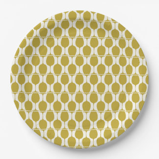 Assiettes En Carton Motif géométrique de verre à vin en or