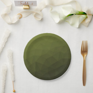 Assiettes En Carton Motif géométrique du maillage vert de l'Armée