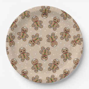 Assiettes En Carton Motif géométrique homme de pain d'épices