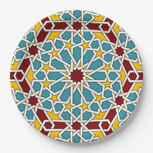 Assiettes En Carton Motif géométrique islamique