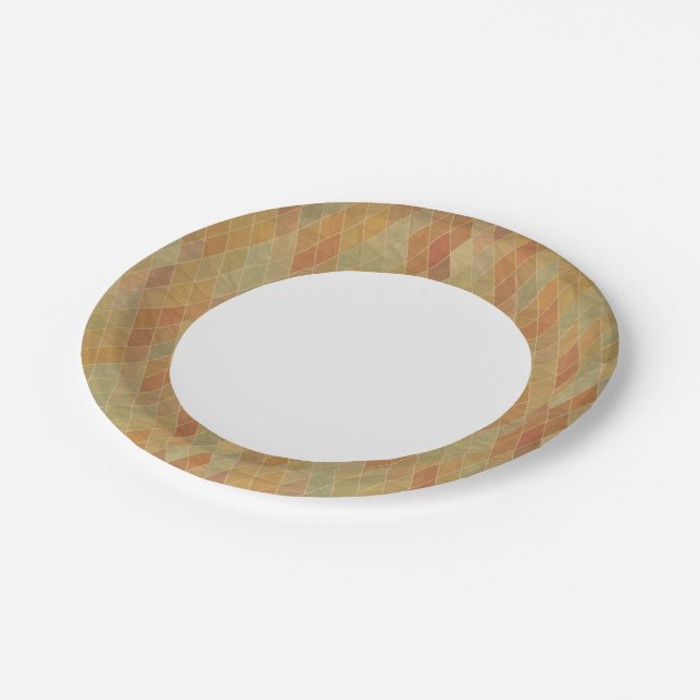 Assiettes En Carton motif géométrique rétro 2 (Angle)