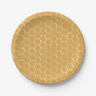 Assiettes En Carton Motif Golden Honeypeb