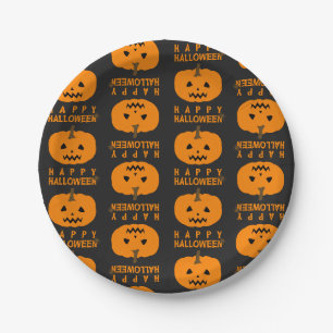 Assiettes En Carton Motif Halloween avec plaque de papier Citrouille