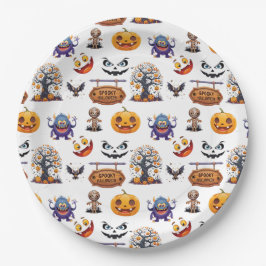 Assiettes En Carton Motif Halloween sur