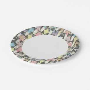 Assiettes En Carton Motif Hipster Cute Cats