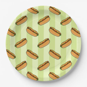 Assiettes En Carton Motif Hot Dog