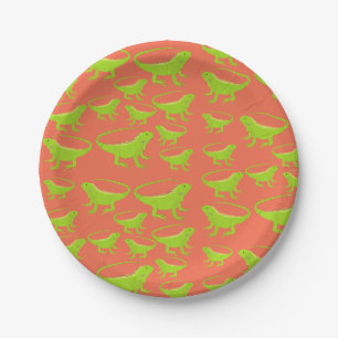 Assiettes En Carton Motif Iguana Lizard