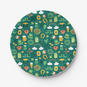 Assiettes En Carton Motif irlandais mignon d'icône